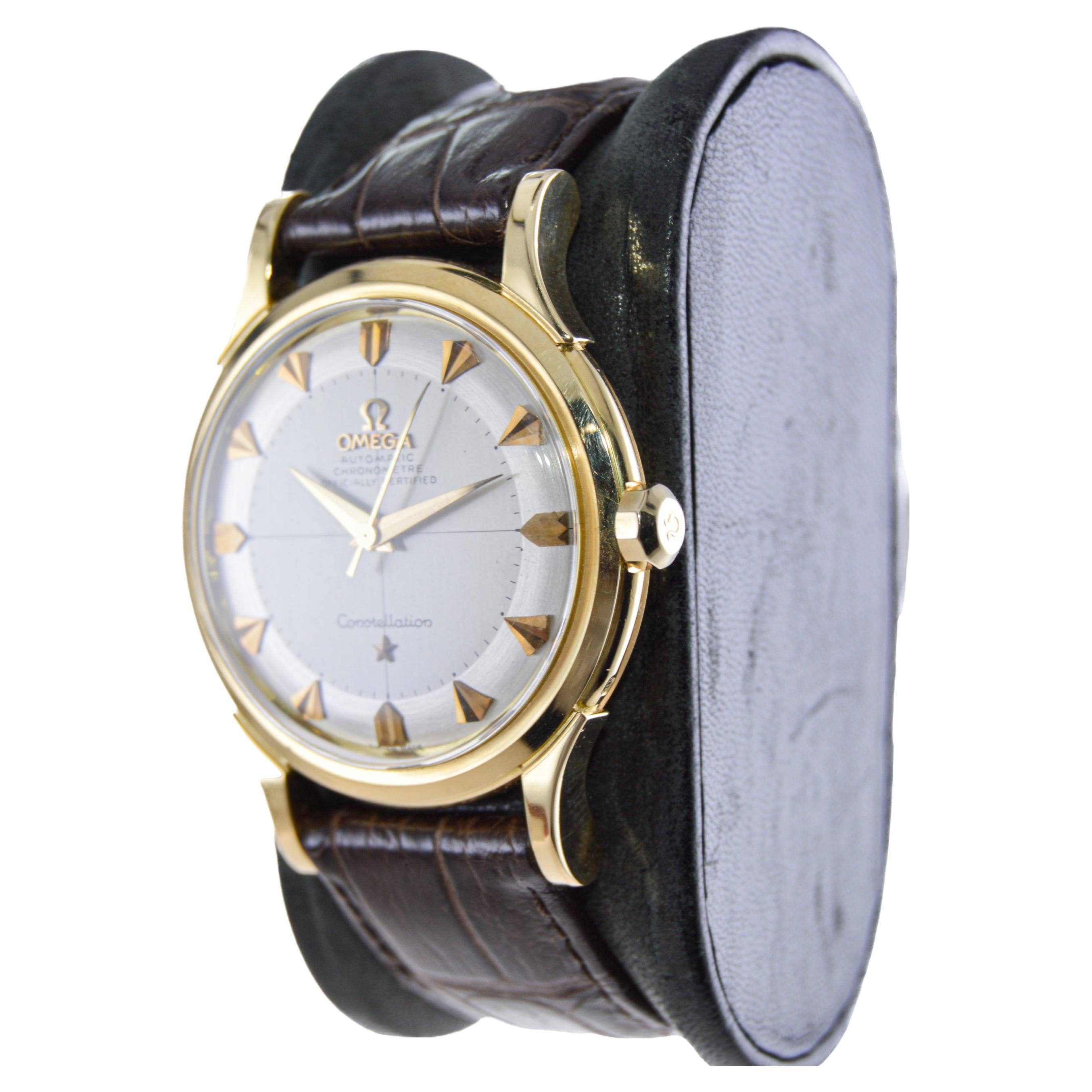 Omega 18 Karat Gold Constellation Observatorium Chronometer, ca. 1950-1960 für Damen oder Herren