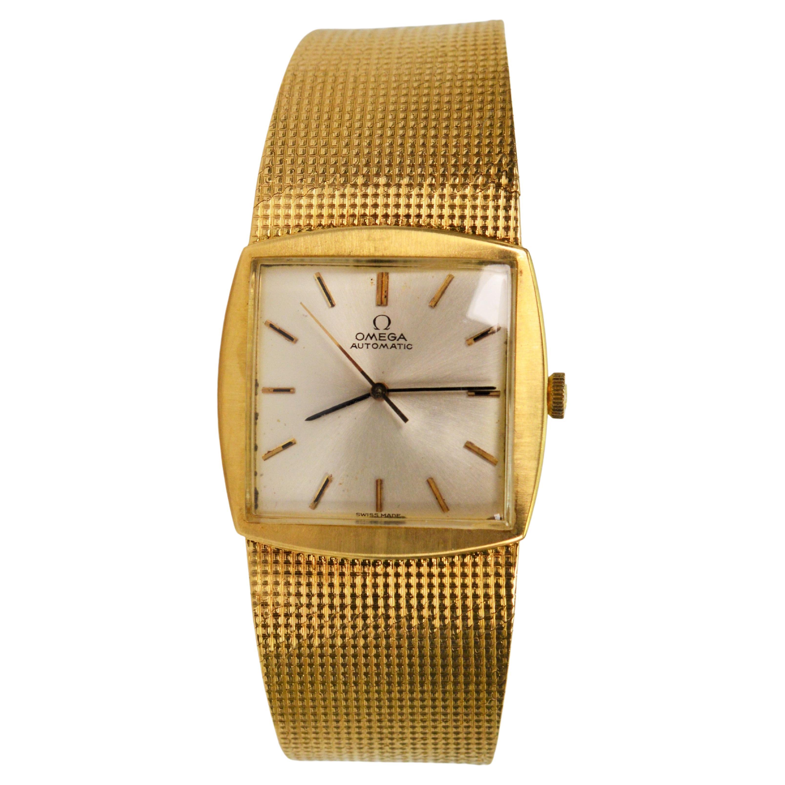 Omega 18 Karat Yellow Gold Men's Dress Wrist Watch with Box