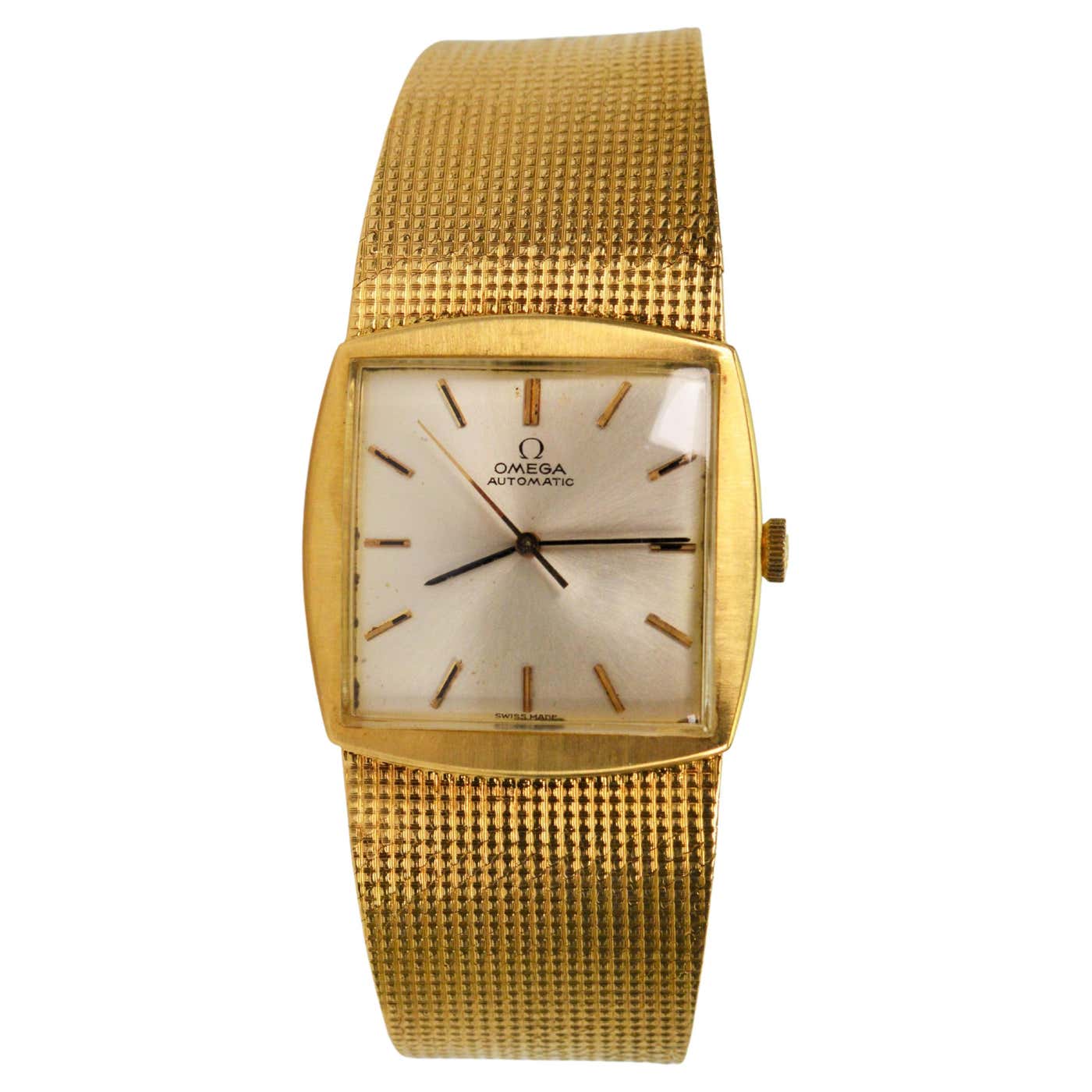 Omega 18 Karat Yellow Gold Men's Dress Wrist Watch with Box For Sale at ...