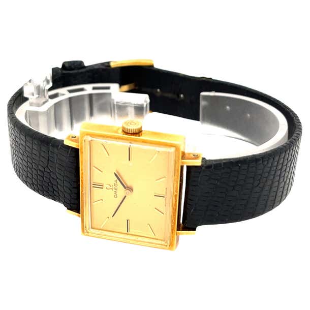 Omega 18ct Gold Vintage Watch 1960's 26 x 21mm Rectangular Case at ...