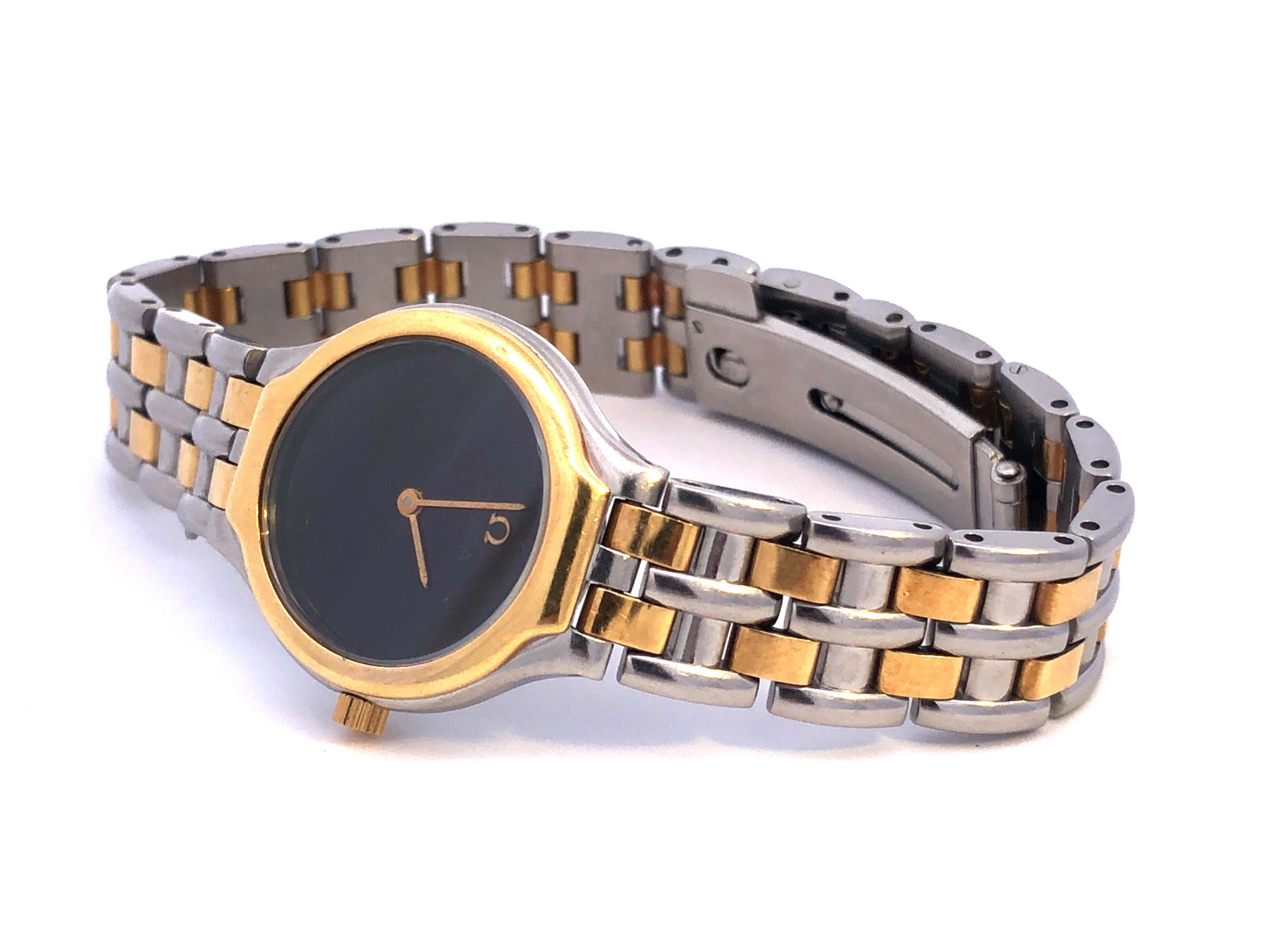 Modern Omega 18K And Steel Ladies' DeVille Watch For Sale