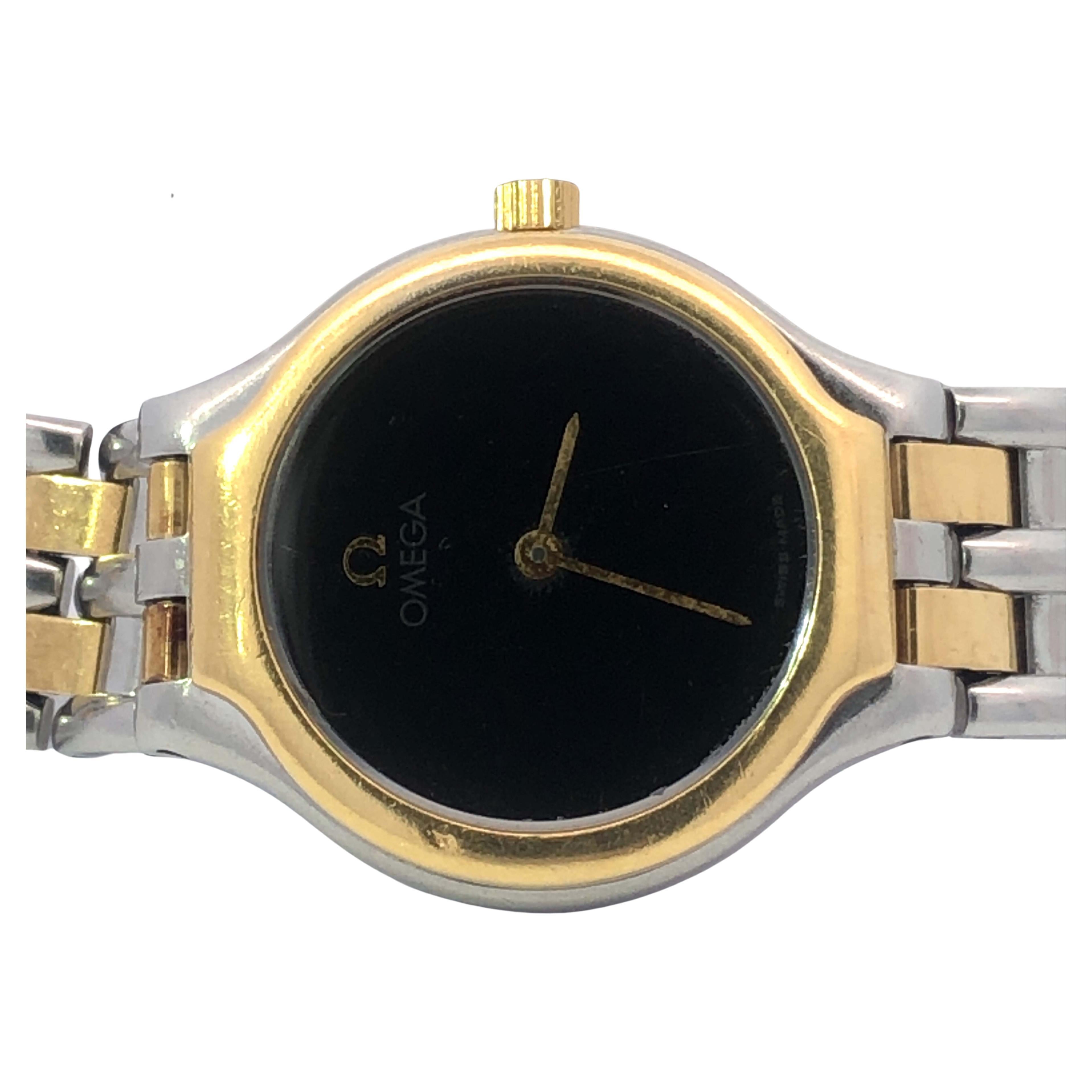 Montre Omega DeVille pour dames, 18 carats et acier en vente