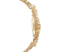 Omega 18k Gold 17.78ctw Round Pear Marquise Baguette Diamond Watch Bracelet