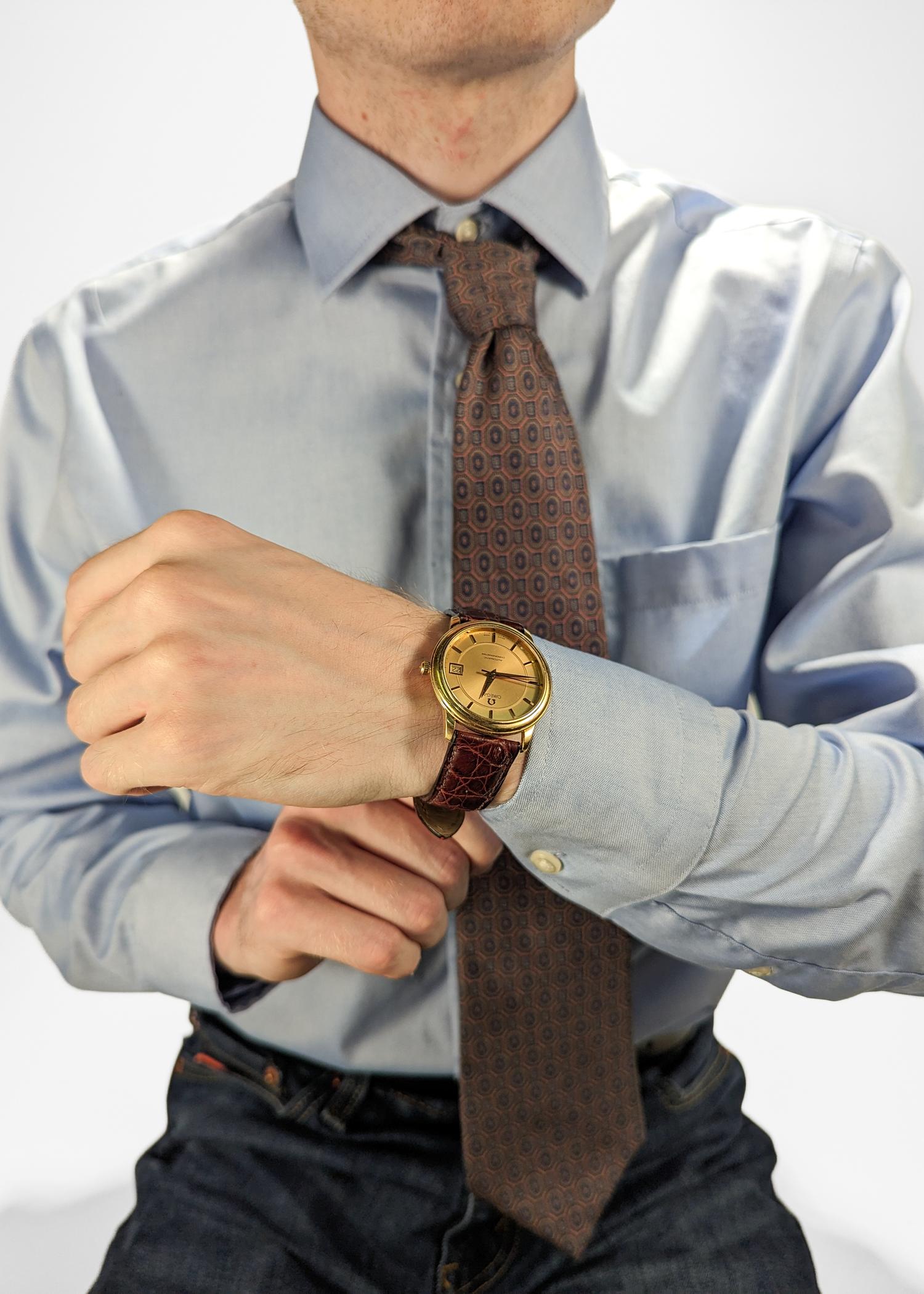 Omega 18K Gold Automatik De Ville Chronometer Herrenuhr 15