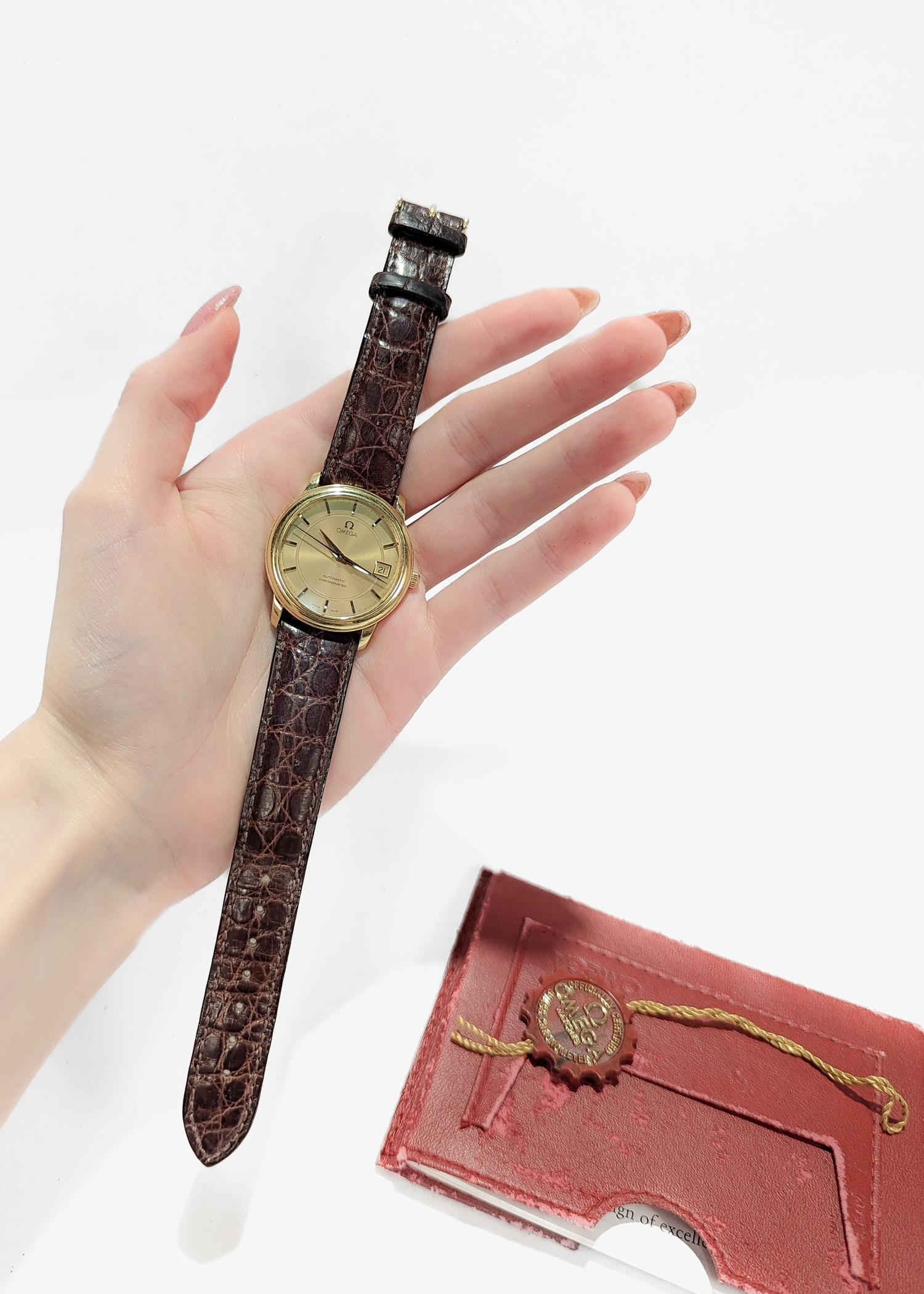 Omega 18K Gold Automatik De Ville Chronometer Herrenuhr 16