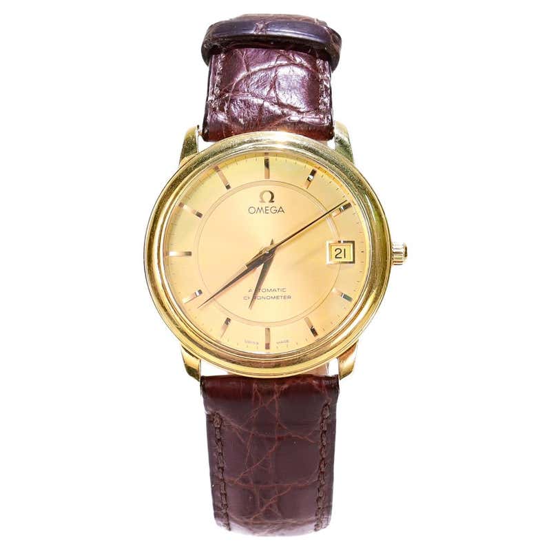 Omega Rinrin Wach Omega 14k Yellow Gold Seamaster Automatic Men's Watch W/ Date and ...