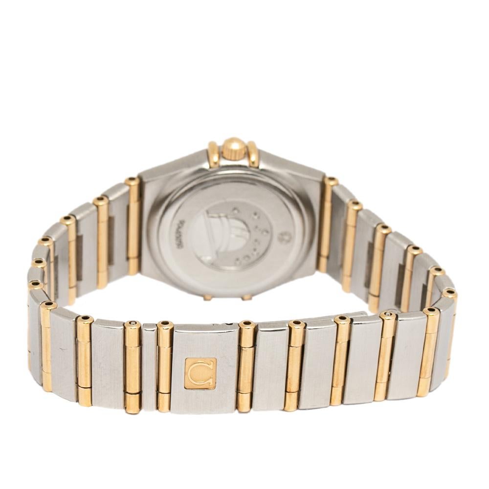 Contemporary Omega 18K Stainless Steel Diamonds Constellation Women's Wristwatch 22.5 mm