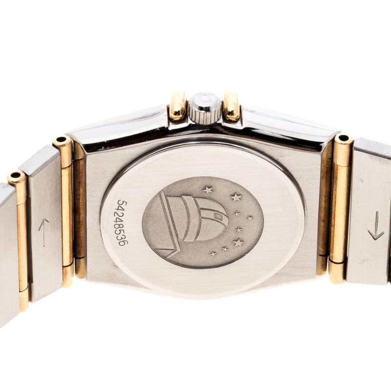 Contemporary Omega 18K Yellow Gold and Stainless Steel Constellation 795.1080.1 Wristwatch 22