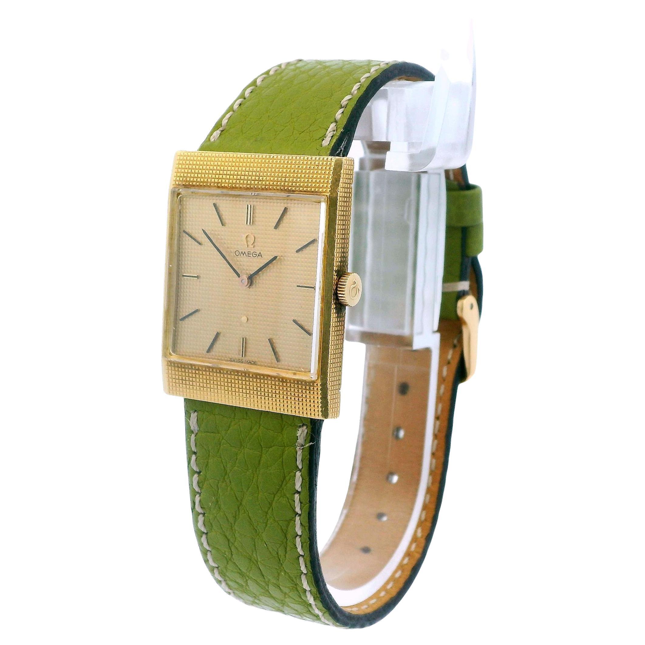 Omega 18K Gelbgold Hobnail Gehäuse & Zifferblatt Vintage Uhr