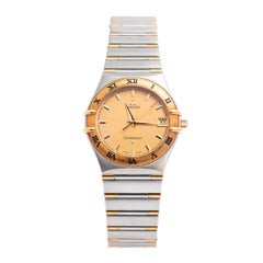 Omega 18K Yellow Gold & Stainless Steel Constellation Women's Wristwatch 33.5 mm