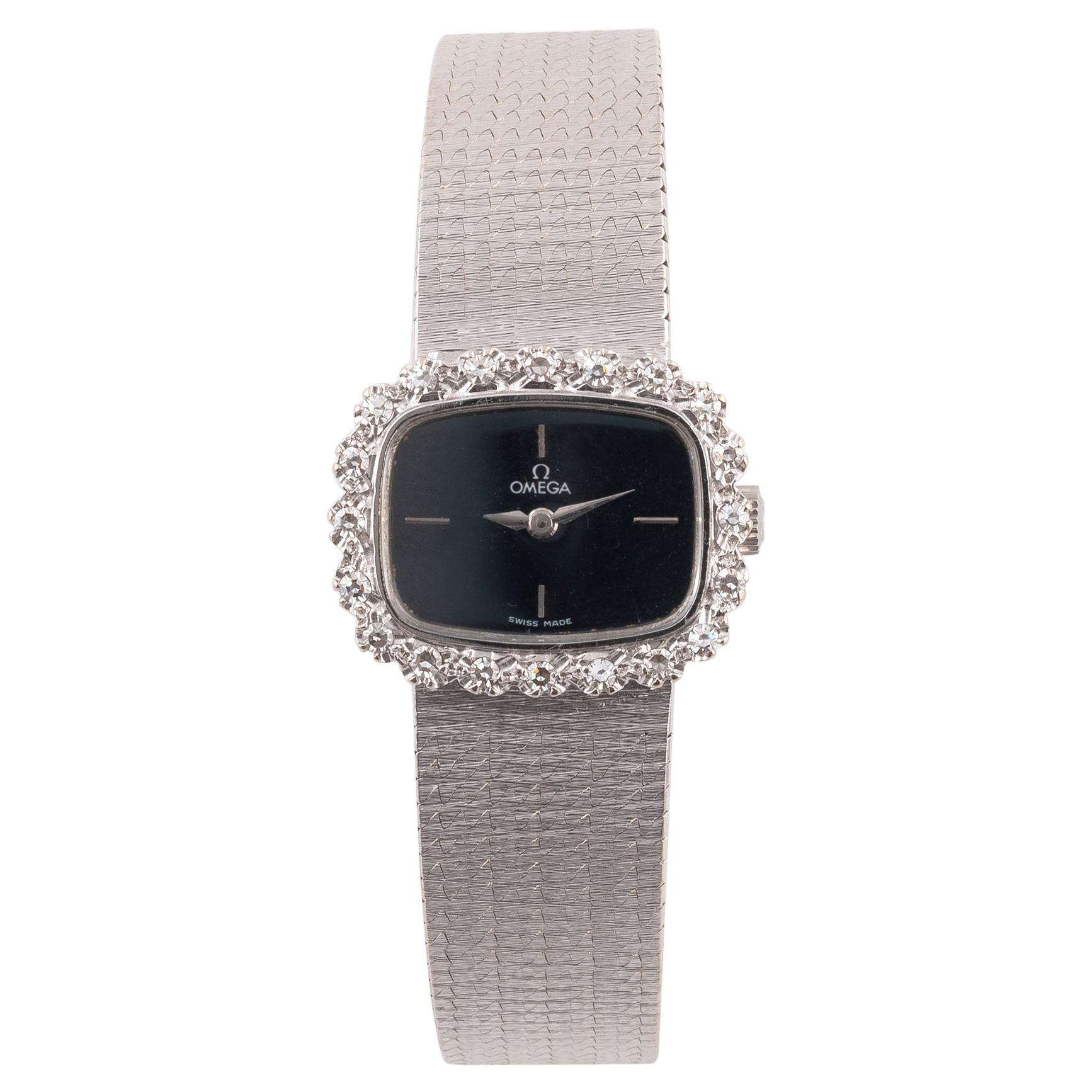 Omega 18kt White Gold and Diamond Cocktail Watch