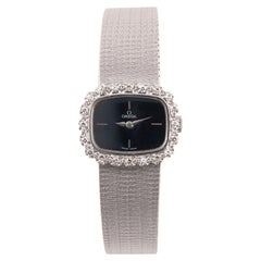 Retro Omega 18kt White Gold and Diamond Cocktail Watch