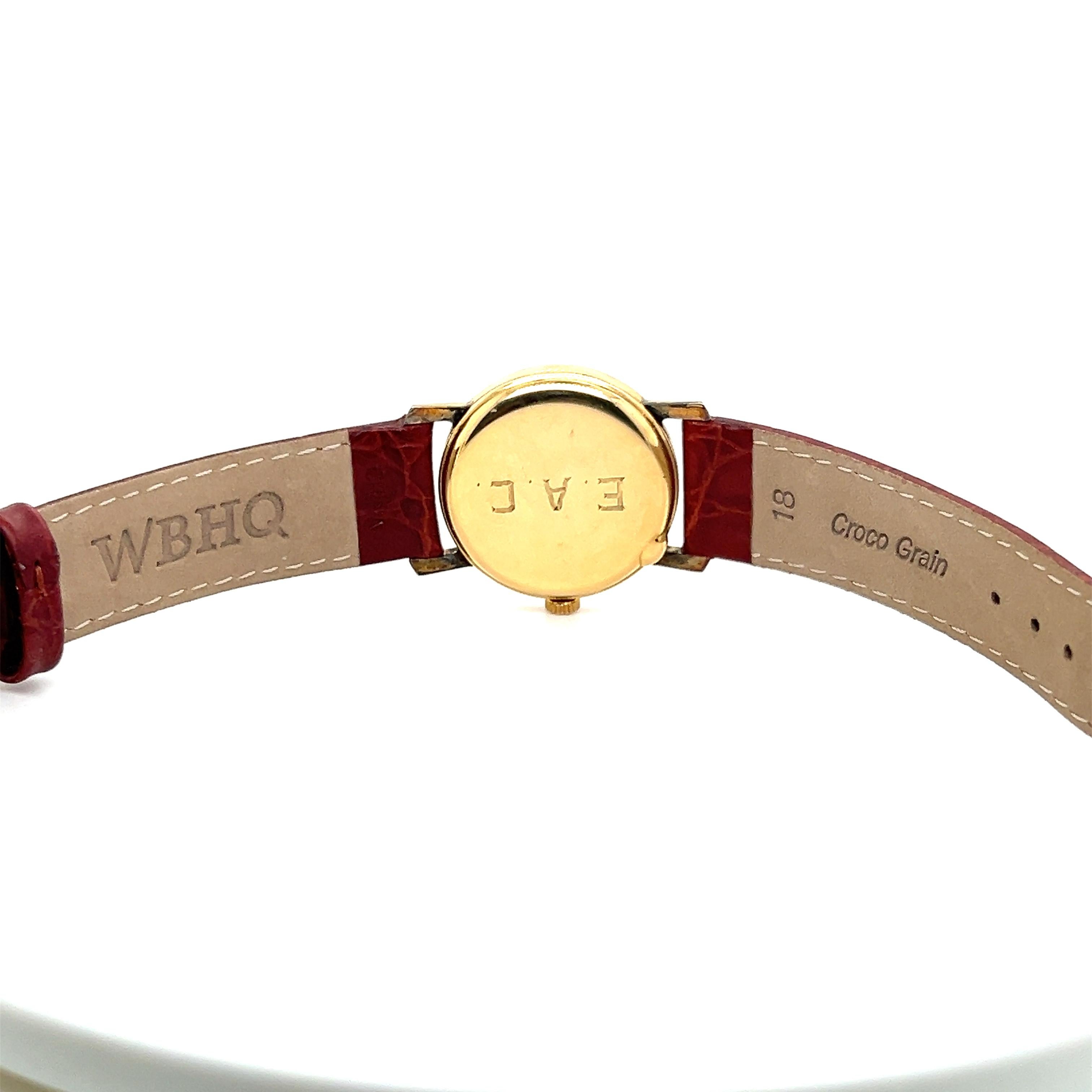Omega 1945 34mm 14k Yellow Gold Crocodile Band Wristwatch For Sale 4