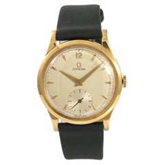 Omega 1950s Men's Hand Winding Vintage Watch 18 Karat Gold Certified Pre-Owned