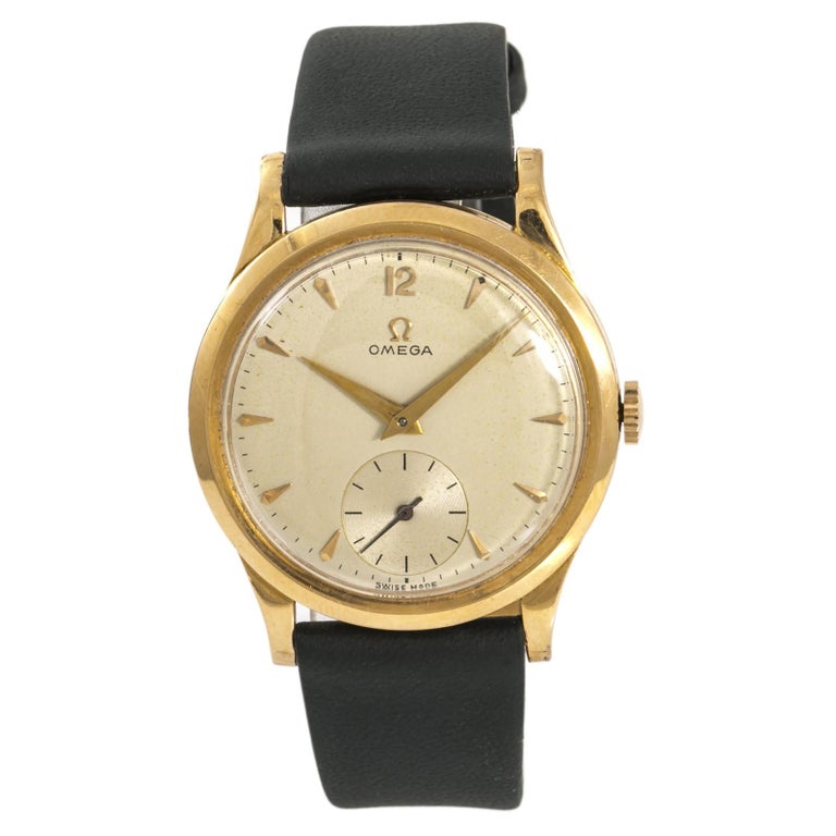 Omega 1950s Men's Hand Winding Vintage Watch 18 Karat Gold ...