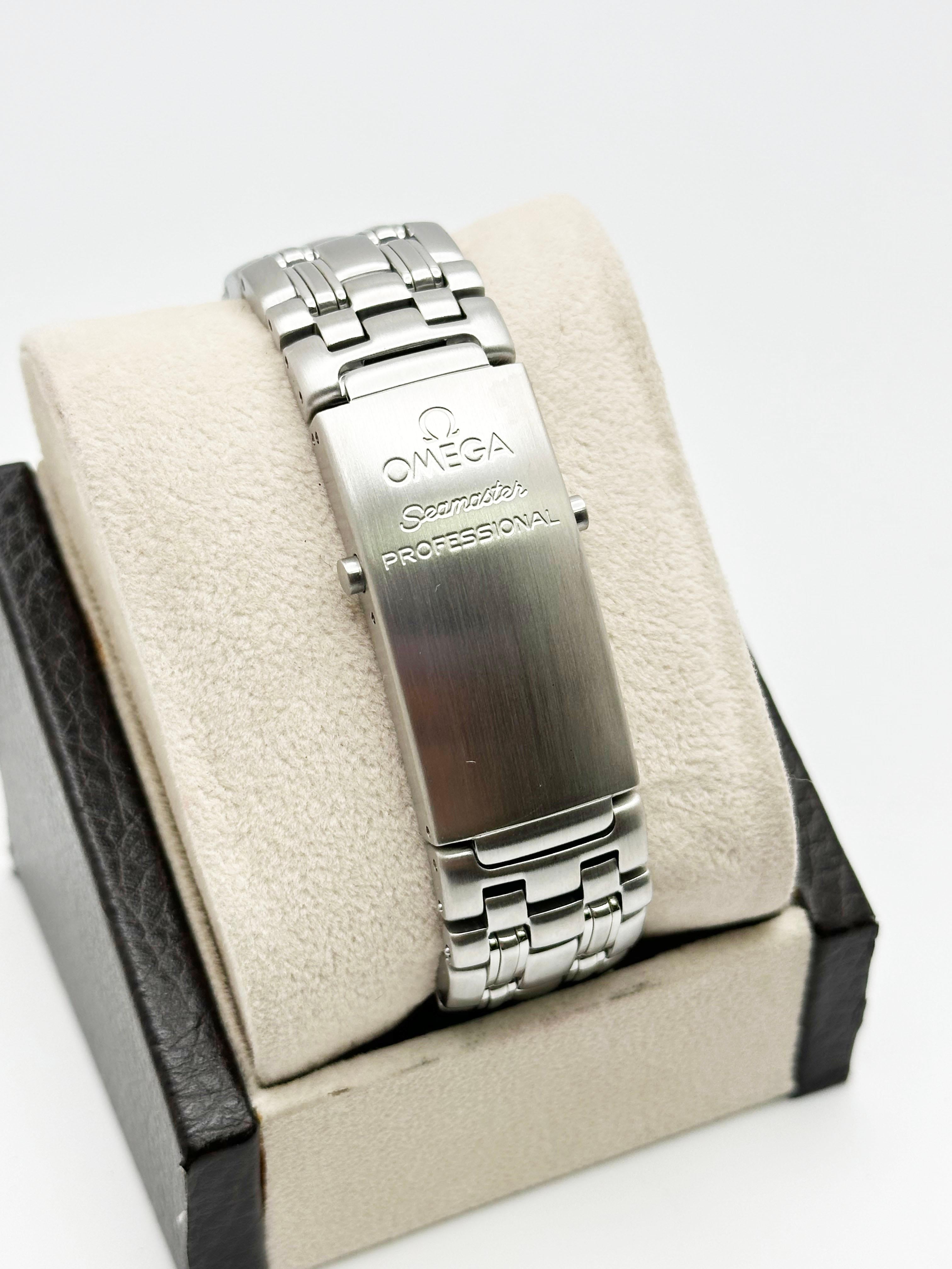 Omega 2053.80.00 Seamaster Blaues Zifferblatt Edelstahl-Kastenpapier mit blauem Zifferblatt 3