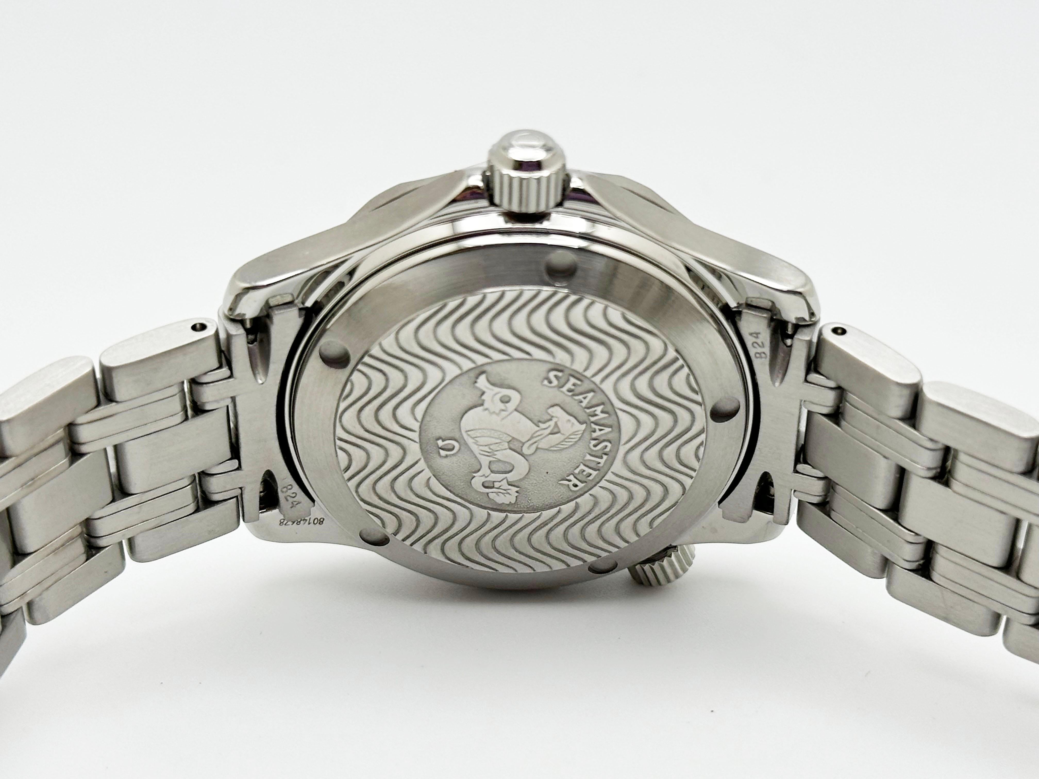 Omega 2053.80.00 Seamaster Blaues Zifferblatt Edelstahl-Kastenpapier mit blauem Zifferblatt 4