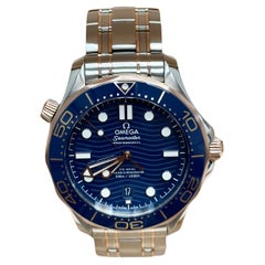 Omega 210.20.42.20.03.002 Seamaster Diver Blue 18K Rose Gold Steel Box Paper