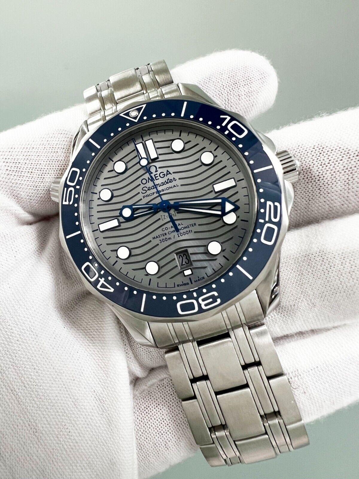Men's Omega 210.30.42.20.06.001 Seamaster Grey Dial Stainless Steel Box Paper