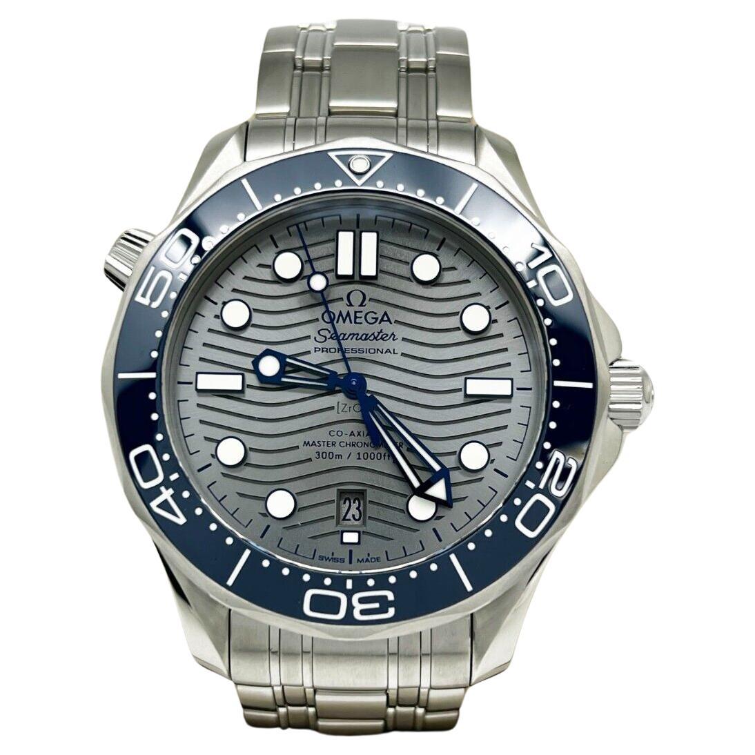 Omega 210.30.42.20.06.001 Seamaster Grey Dial Stainless Steel Box Paper For Sale