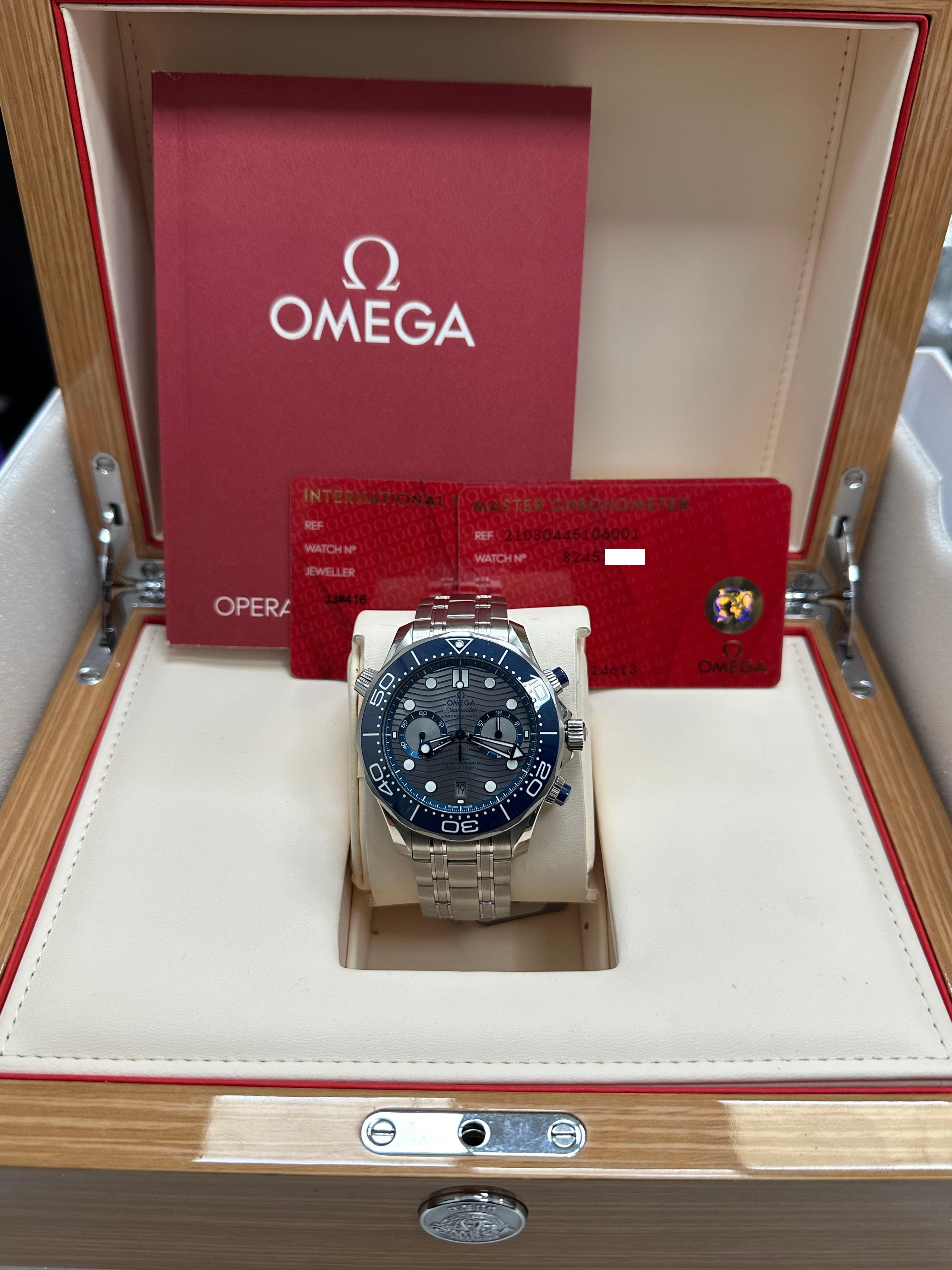 Omega 210.30.44.51.06.001 Seamaster Chronograph Stainless Steel Box Paper For Sale 5