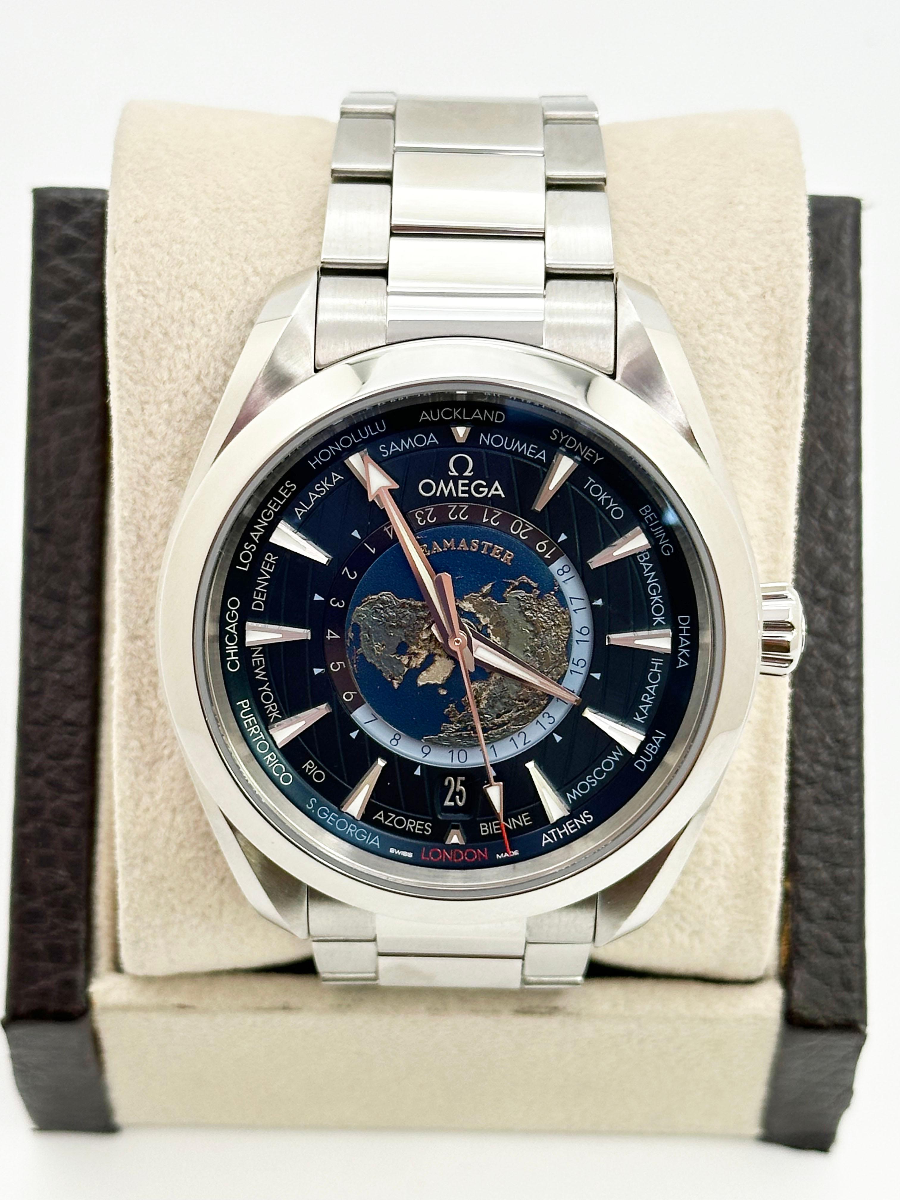 Omega 220.10.43.22.03.001 Seamaster Aqua Terra Blaues Zifferblatt Stahlschachtelpapier 2024 1