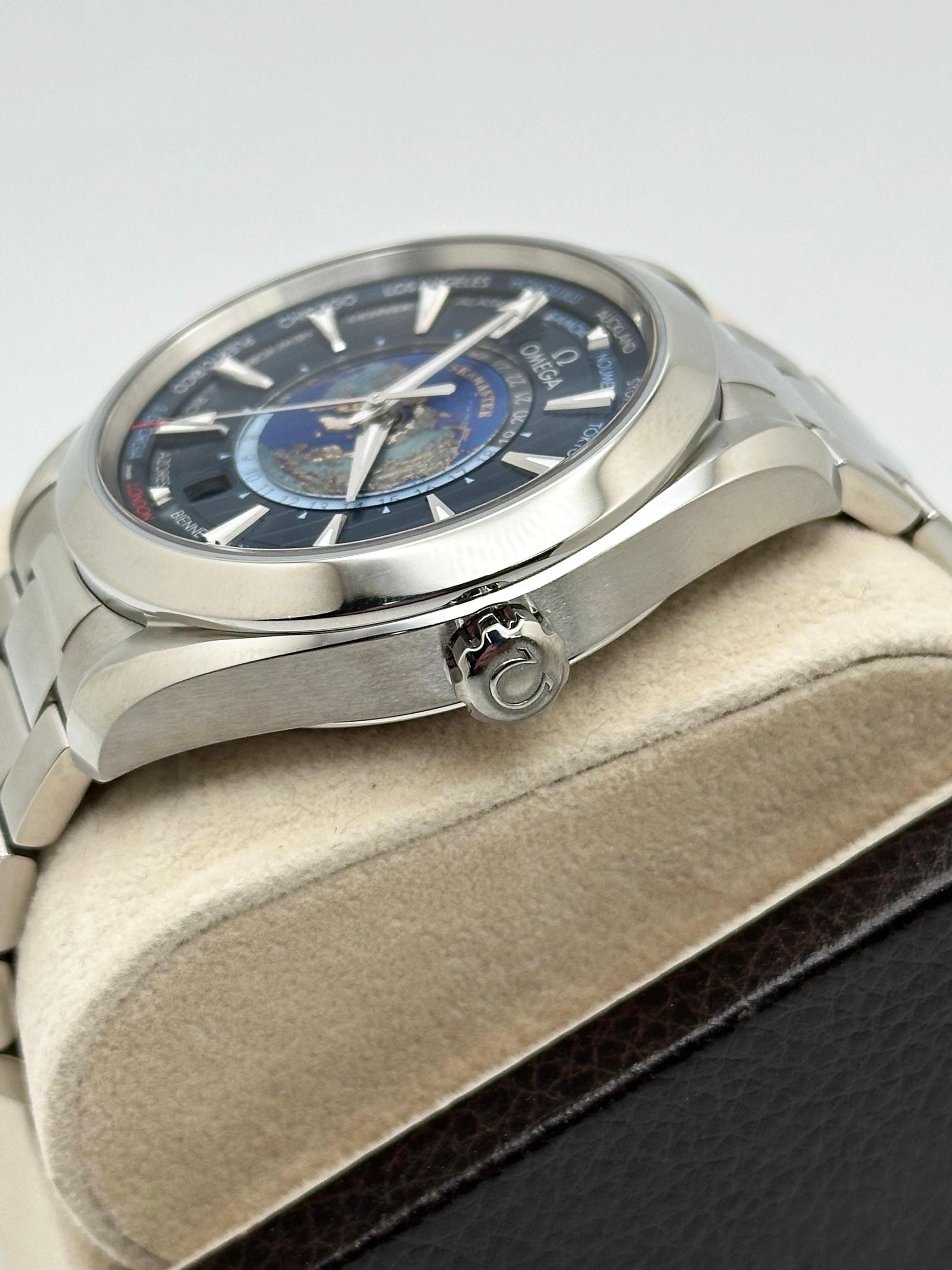 Omega 220.10.43.22.03.001 Seamaster Aqua Terra Blaues Zifferblatt Stahlschachtelpapier 2024 2