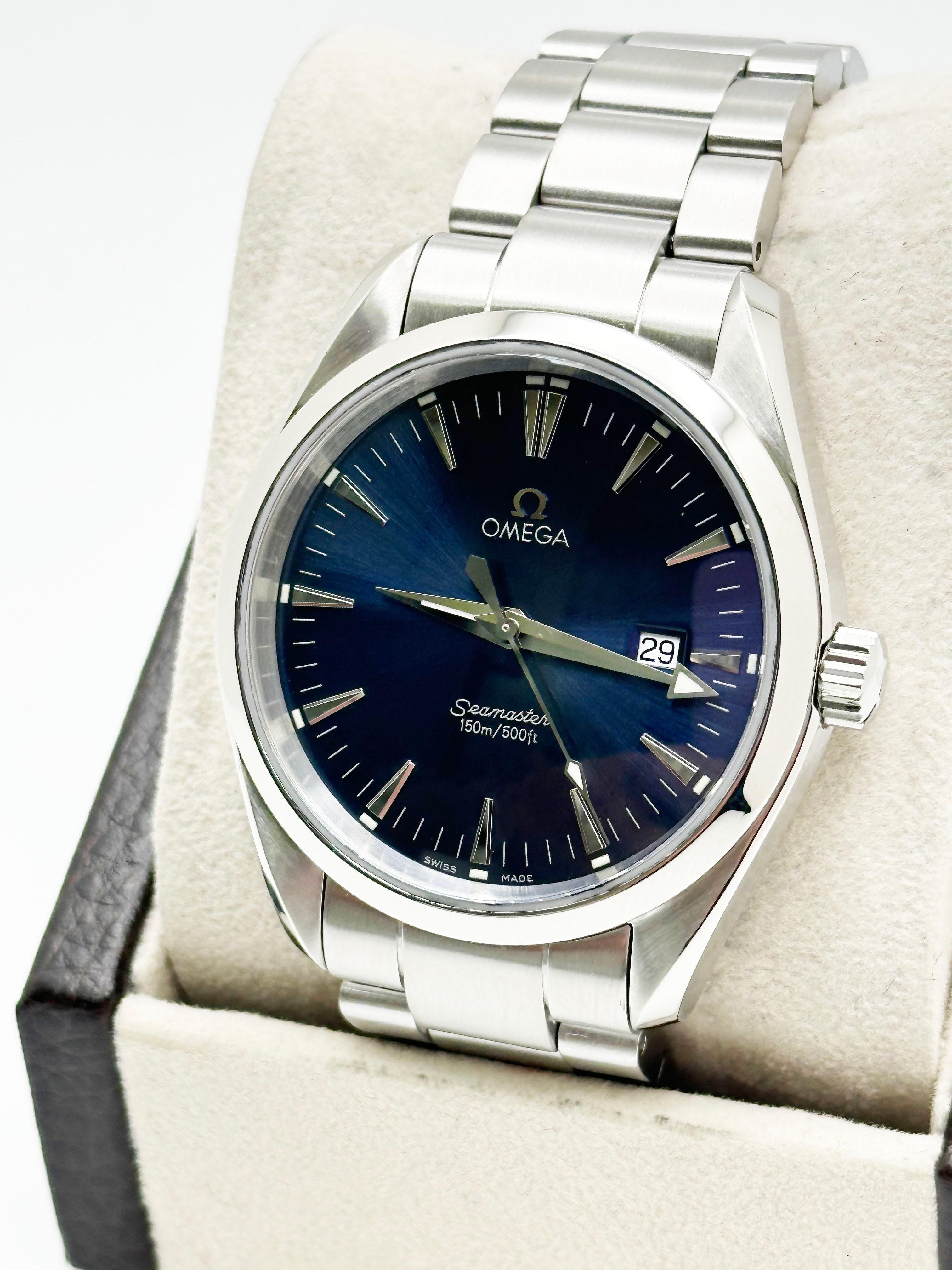 Omega 2517.80,00 Seamaster Blaues Zifferblatt Edelstahl-Kastenpapier mit blauem Zifferblatt 2