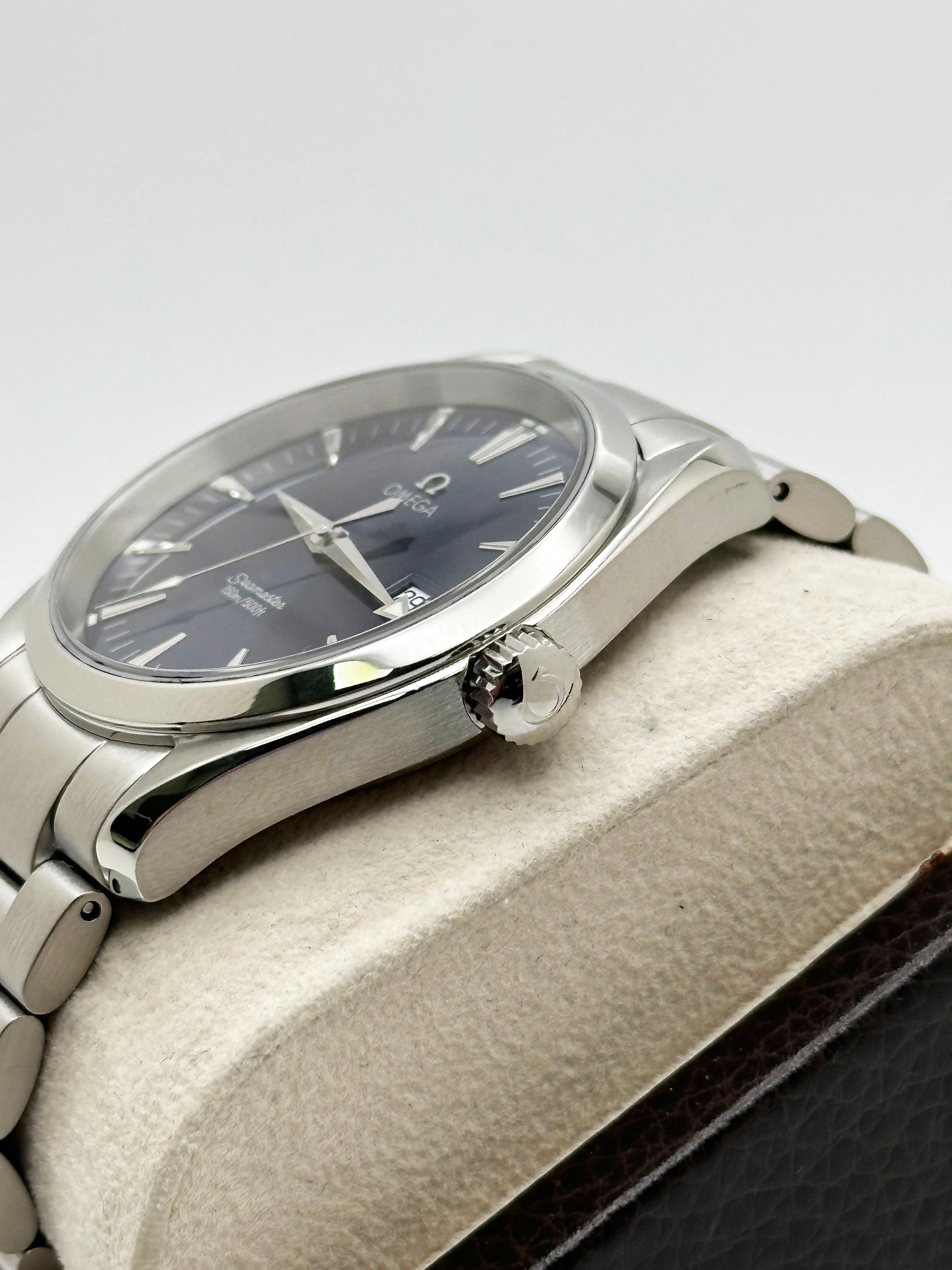 Omega 2517.80,00 Seamaster Blaues Zifferblatt Edelstahl-Kastenpapier mit blauem Zifferblatt 3