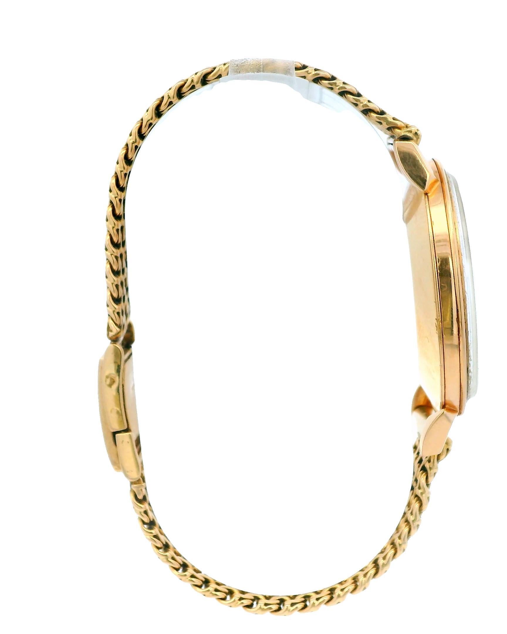 Omega 2714 Gran pulsera de malla personalizada vintage de oro rosa de 18 quilates en Bueno estado para la venta en Great Neck Plaza, NY