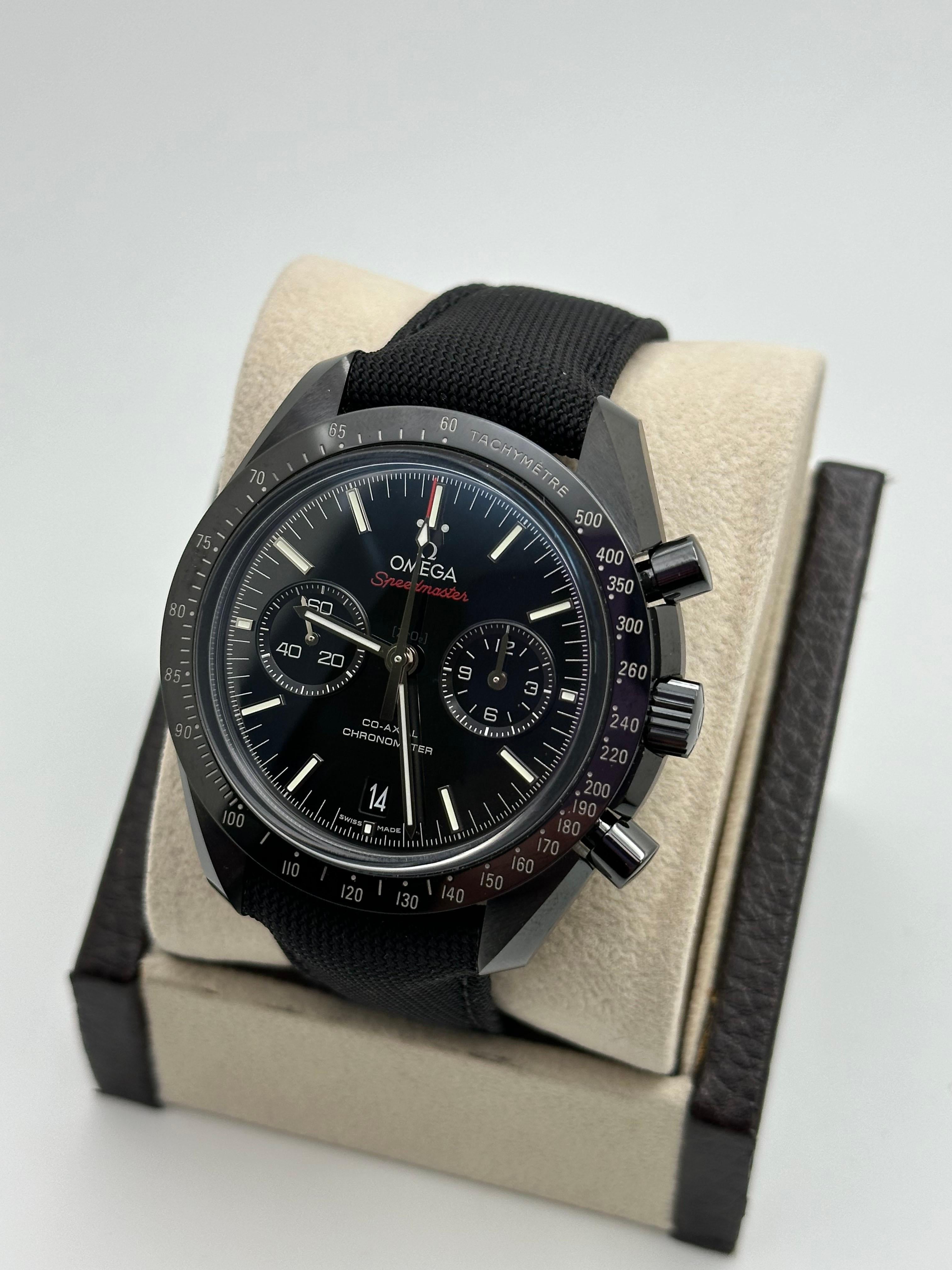 Omega 311.92.44.51.01.007 Speedmaster Dark Side of the Moon Ceramic Box Paper In Excellent Condition In San Diego, CA