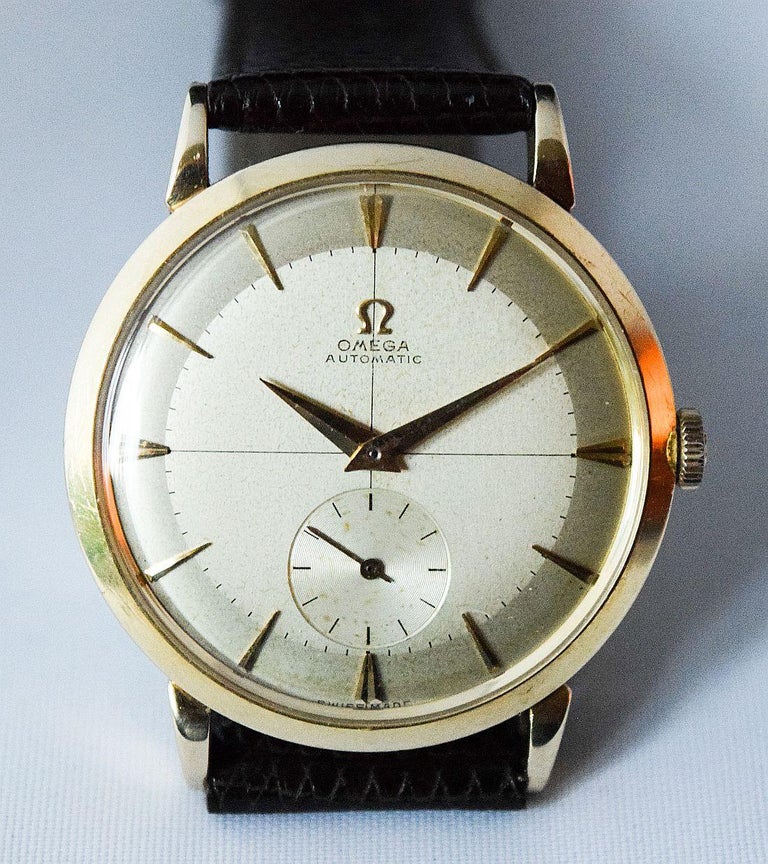Omega 332 Ref. 2398 14 k Gold Solid Gold Men’s Vintage Watch For Sale