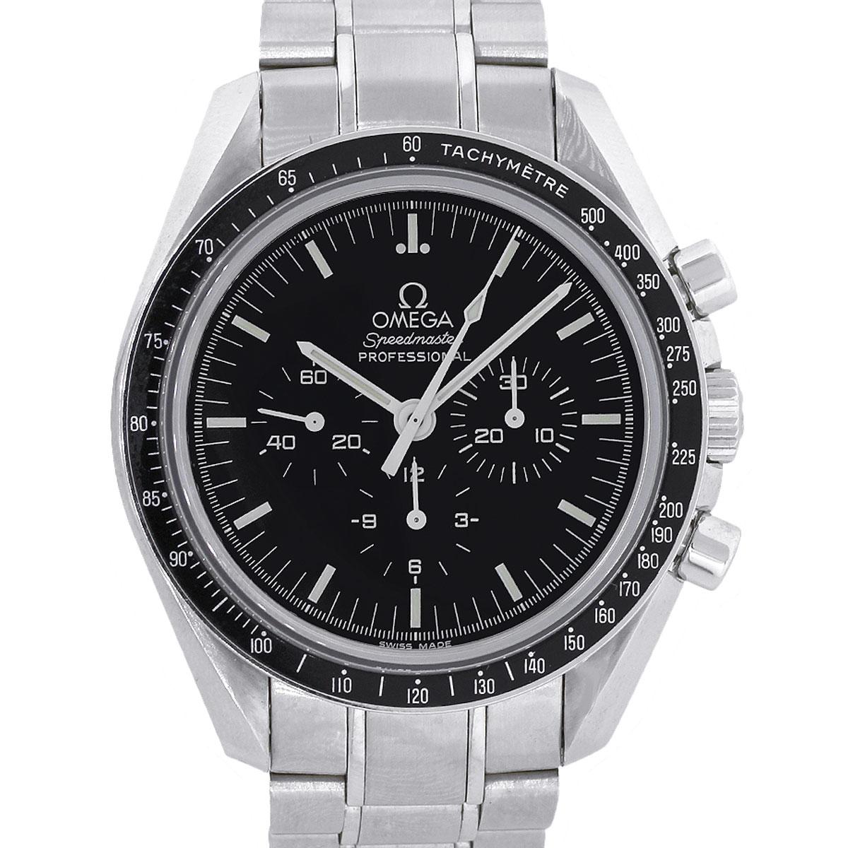 Brand: Omega
MPN: 3573.50.00
Model: Speedmaster
Case Material: Stainless Steel
Case Diameter: 42mm
Bezel: Black stainless Steel Tachymetre bezel
Dial: Black Chronographic dial with luminescent silver hands and markers.
Bracelet: Stainless steel