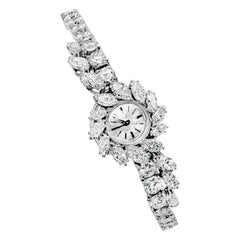 Omega 9.00 Carats Total Mixed Shape Diamond Vintage Lady's Wristwatch