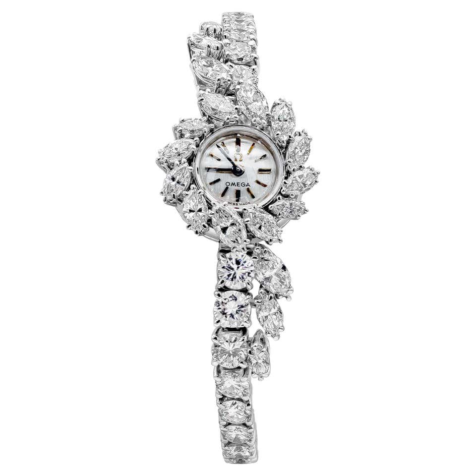 Omega Vintage Platinum Diamonds and Rubies Ladies Mechanical Wrist ...