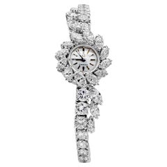 Omega 9.00 Carat Total Mixed Shape Diamond Used Ladies Wrist Watch