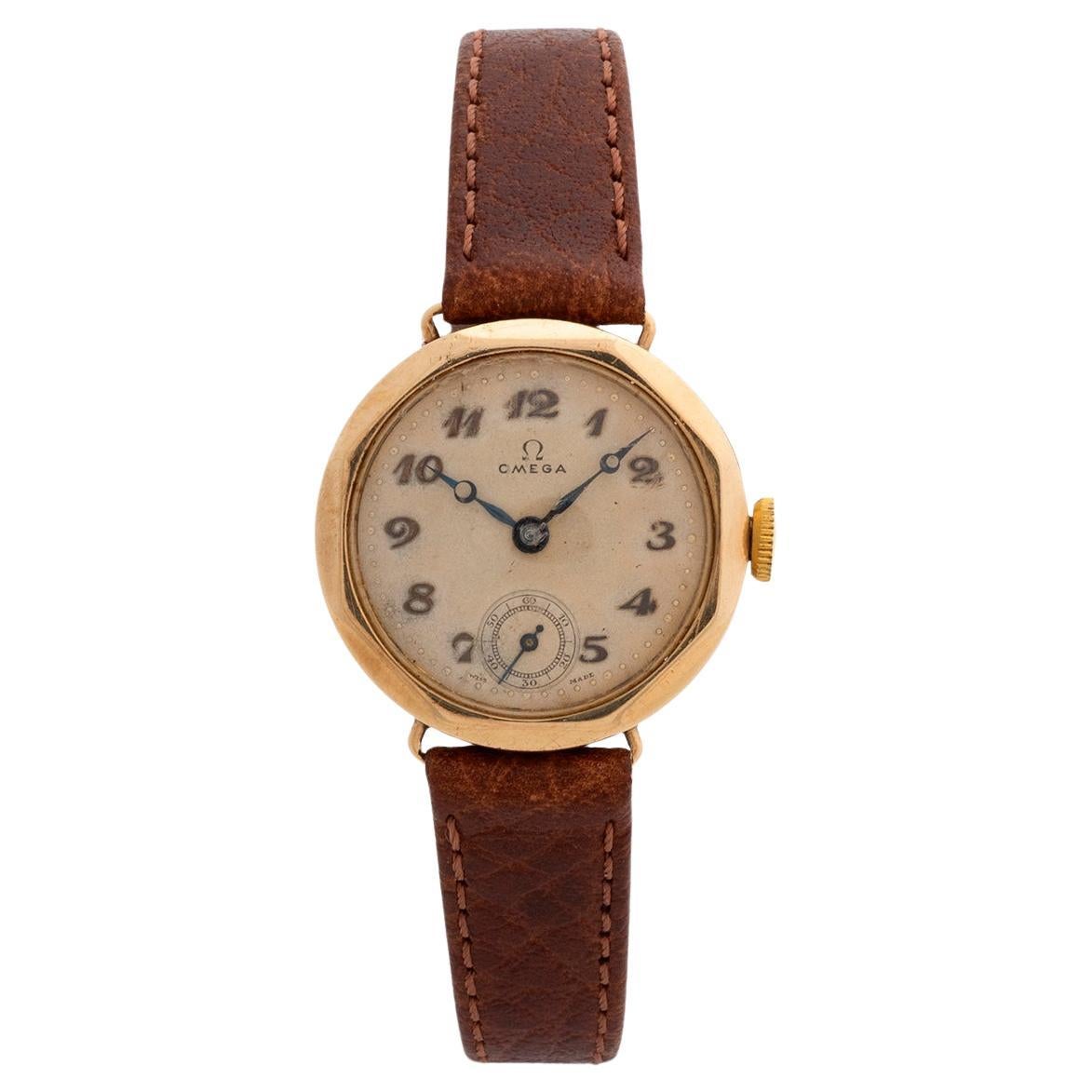 Omega 9ct Gelbgold Gehäuse von Dennison Armbanduhr, 15 Juwelen, Inter War, um 1930.