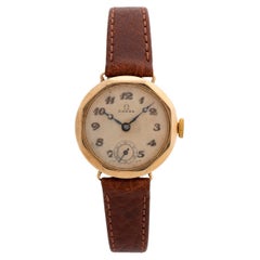 Omega 9ct Gelbgold Gehäuse von Dennison Armbanduhr, 15 Juwelen, Inter War, um 1930.