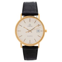 Omega 9K Yellow Gold Dresswatch, quartz movement, date function, Yr circa 1980
