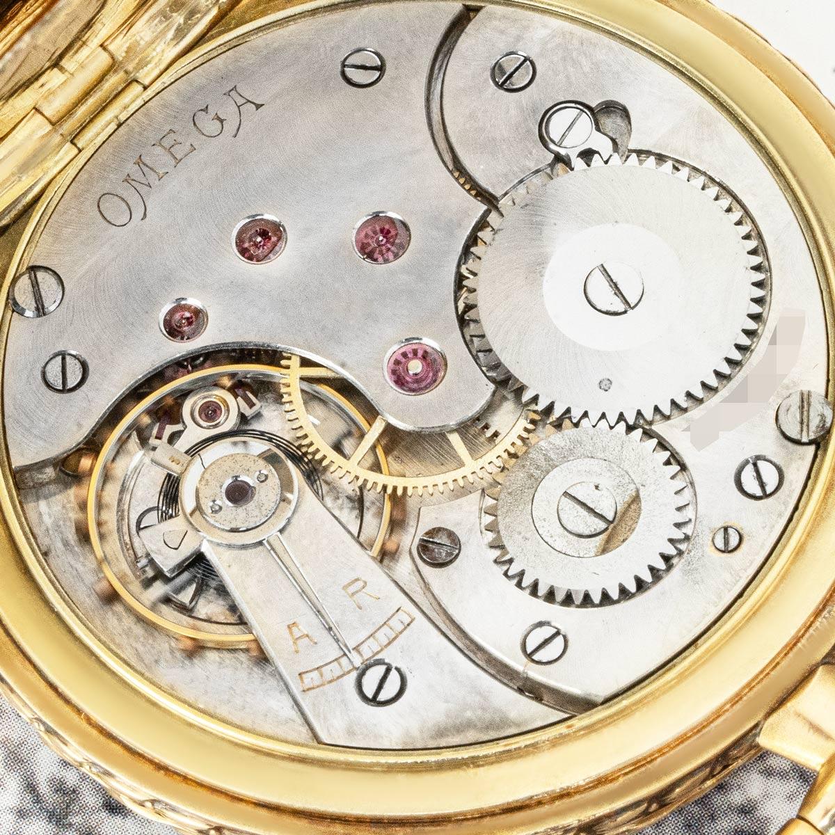 Omega. A Rare and Unusual Gold Art Deco Pocket Watch C1920 2