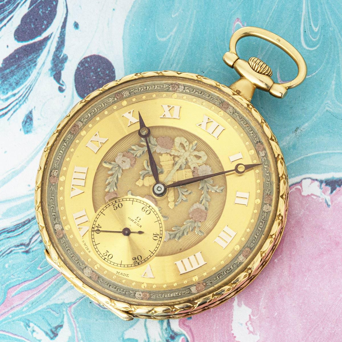 Omega. A Rare and Unusual Gold Art Deco Pocket Watch C1920 4