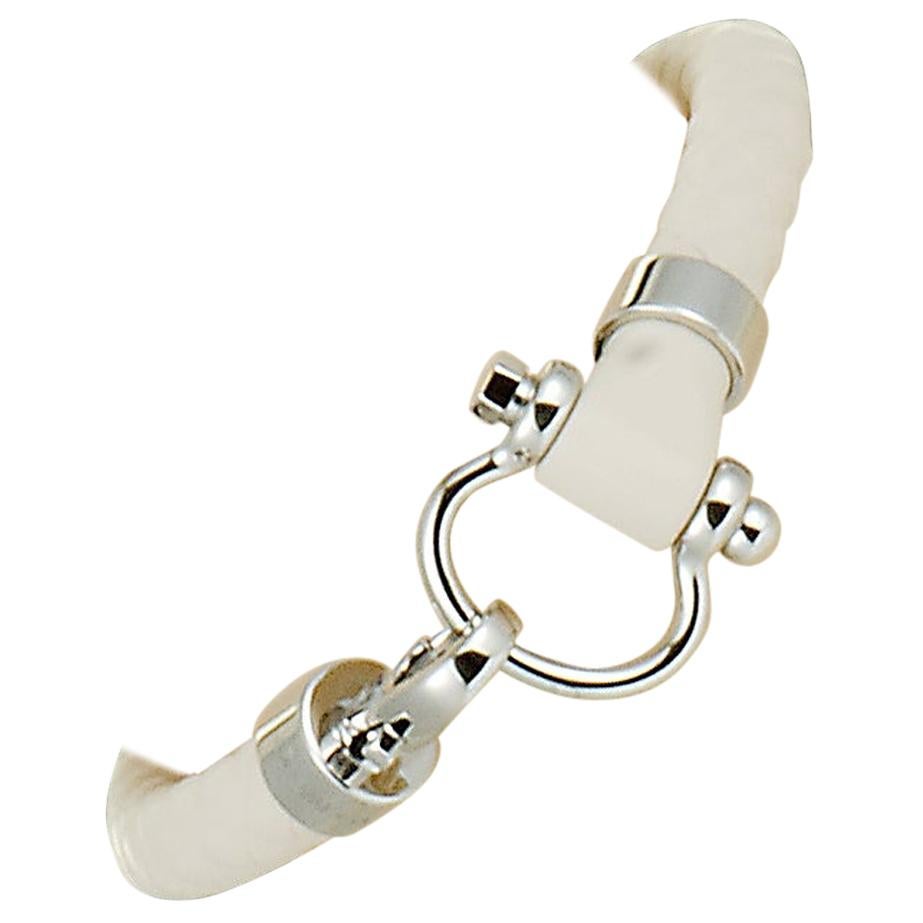 Omega Aqua Sailing Stainless Steel and Beige Rubber Bracelet