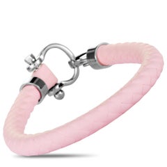 Omega Aqua Sailing Stainless Steel and Pink Rubber Bracelet