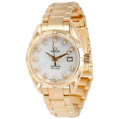 Retro Omega Aqua Terra 1275.75.00 Women's Watch in 18 Karat Yellow Gold