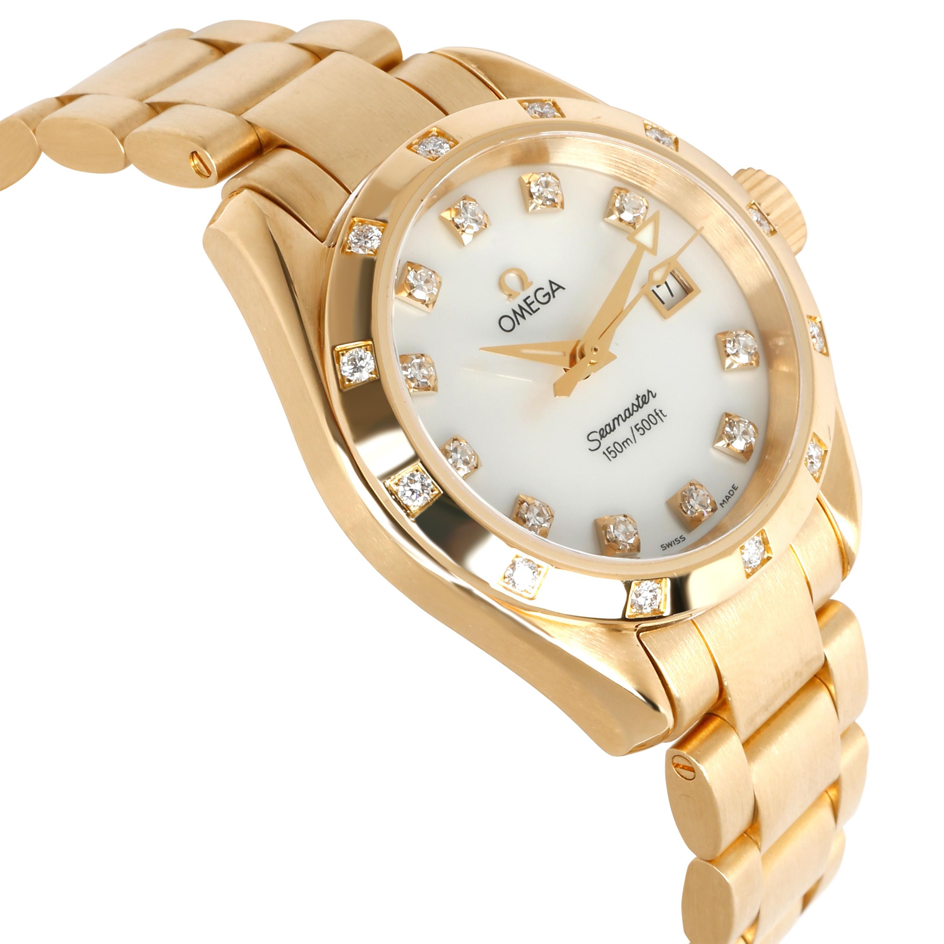 omega seamaster aqua terra 150m 18kt yellow gold ladies automatic watch