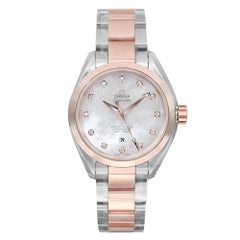 Orologio Omega Aqua Terra in acciaio oro rosa 18k con quadrante diamantato 231.20.34.20.55.001