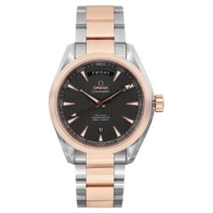 Omega Montre Aqua Terra en or rose 18 carats avec cadran gris et acier, pour hommes 231,20.42.22.06.001