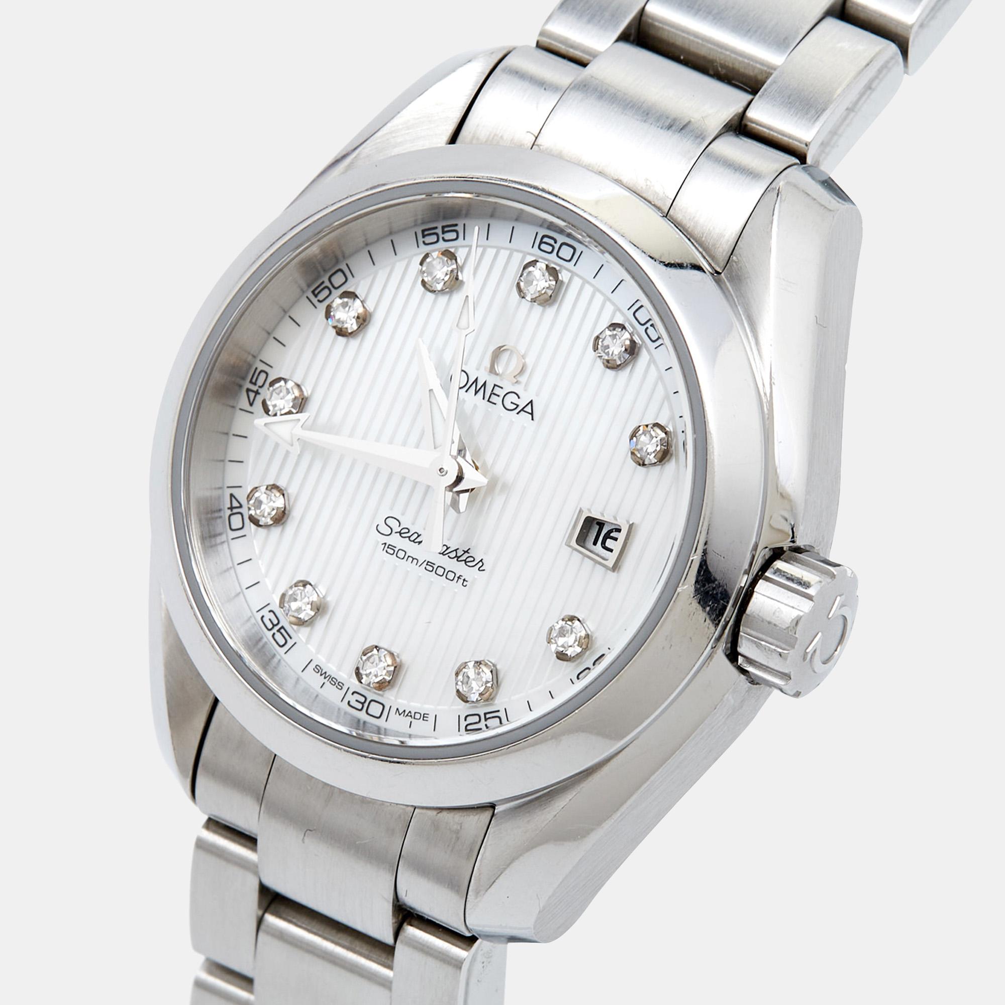 Aesthetic Movement Omega Aqua Terra 231.10.30.60.55.001 Women's Wristwatch 30 mm For Sale