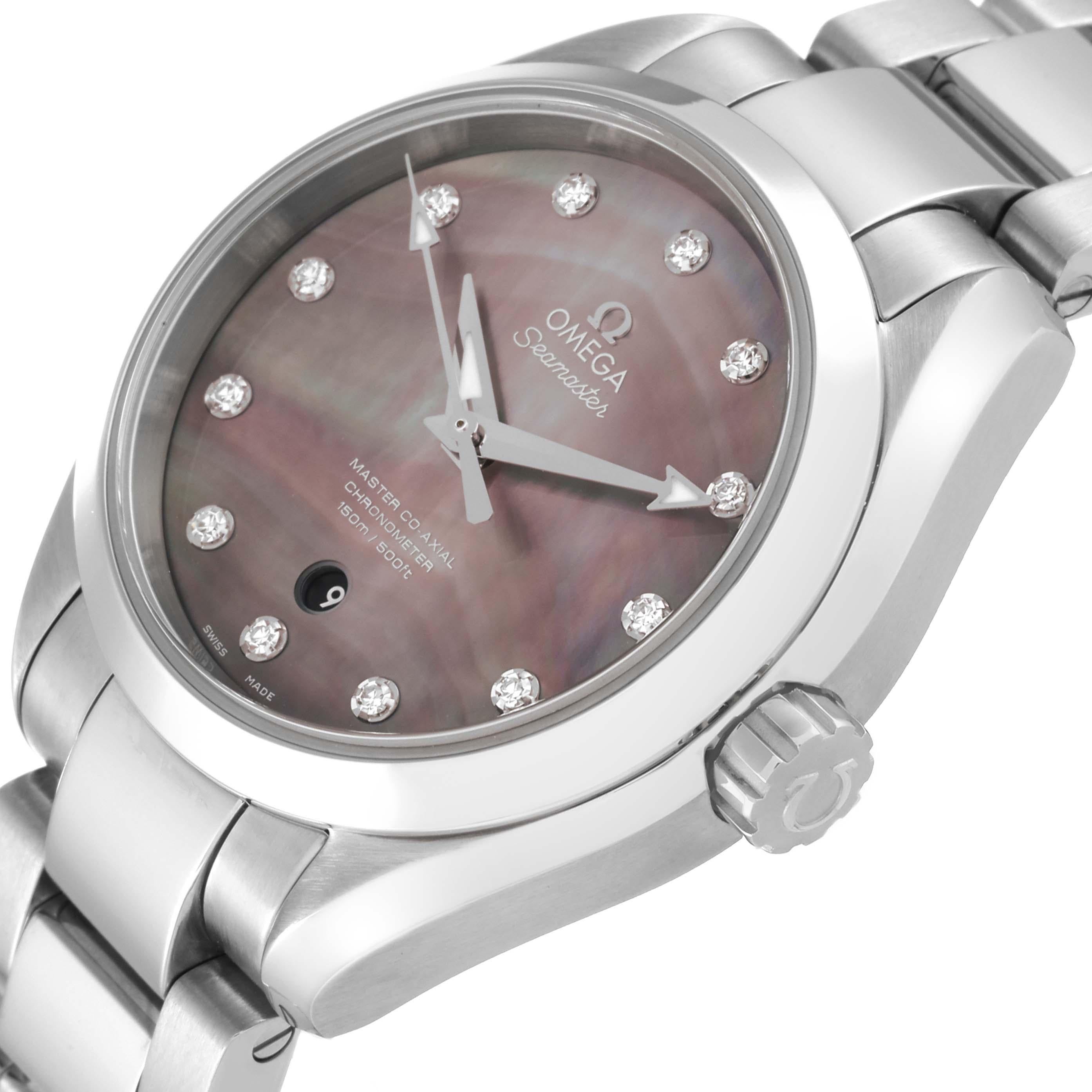 Omega Aqua Terra 34 MOP Diamond Ladies Watch 231.10.34.20.57.001 Unworn For Sale 1