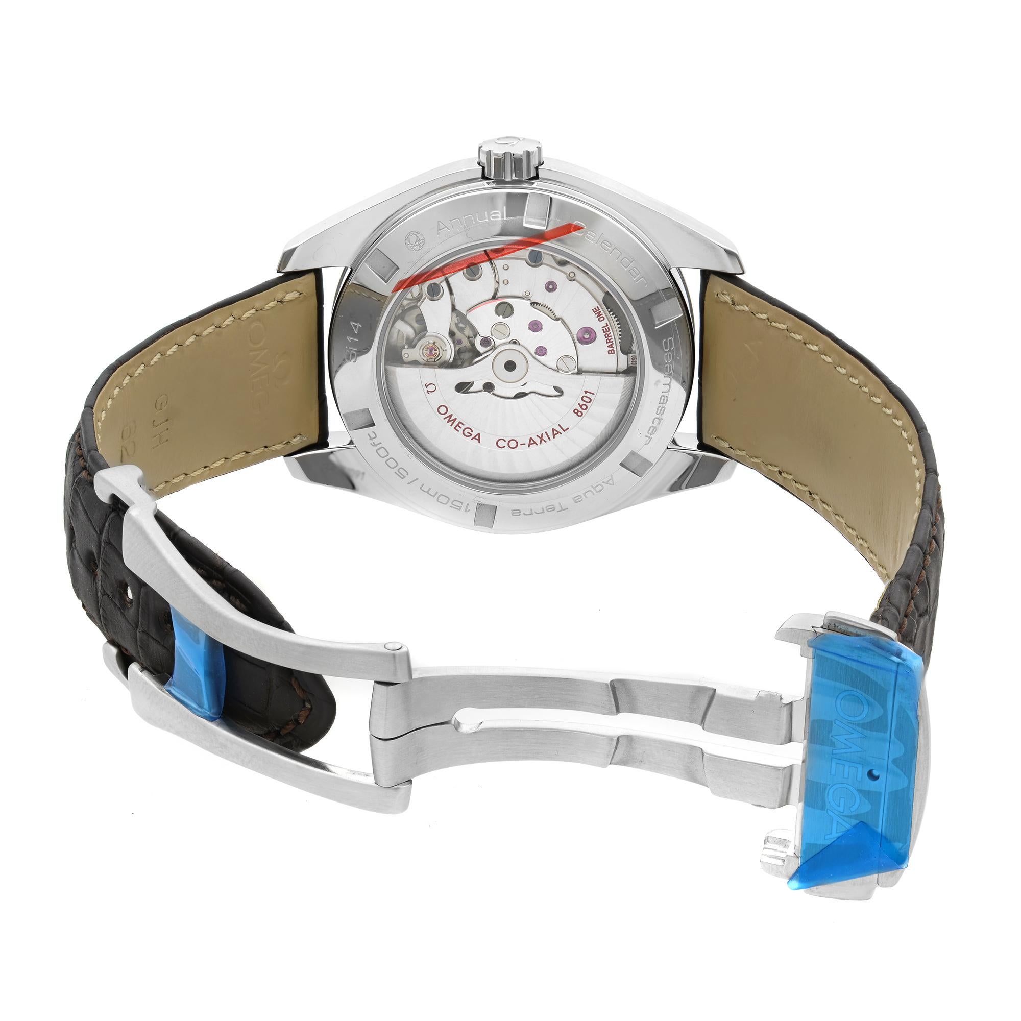 Omega Aqua Terra Annual Calendar Steel Automatic Mens Watch 231.13.43.22.02.003 In New Condition In New York, NY